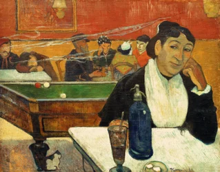 In het café